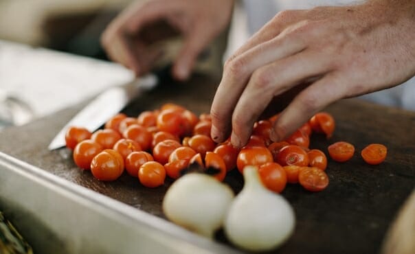 Man preparing healthy meal